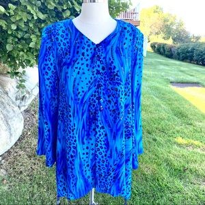 Diane Gilman 100% silk long sleeve Vintage Tunic